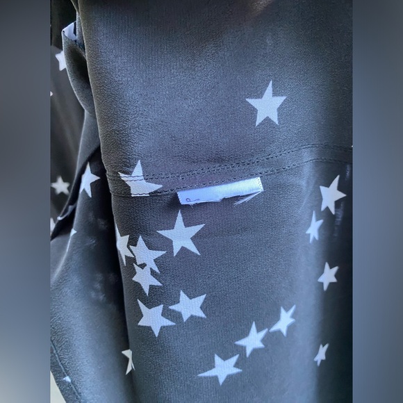 Equipment Femme 100% Silk Shirt Dress Button Down Stars Celestial Starry Night M - Picture 8 of 10